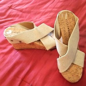Lucky Brand Summer Wedge Sandals Size 6